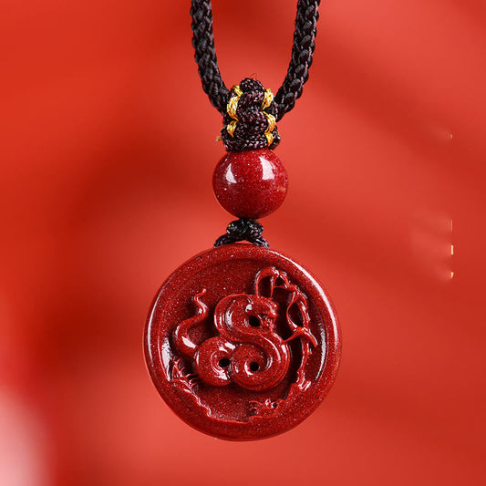 Pierres de Bouddha Zodiaque chinois Cinabre Calme Téléphone Décoration Suspendue Porte-clés Collier Pendentif