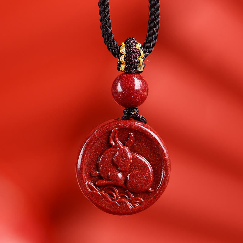 Pierres de Bouddha Zodiaque chinois Cinabre Calme Téléphone Décoration Suspendue Porte-clés Collier Pendentif