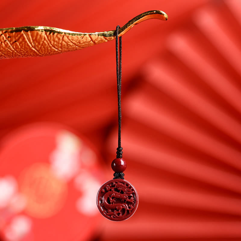 Pierres de Bouddha Zodiaque chinois Cinabre Calme Téléphone Décoration Suspendue Porte-clés Collier Pendentif
