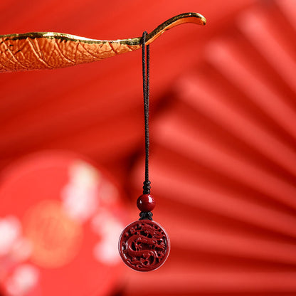 Pierres de Bouddha Zodiaque chinois Cinabre Calme Téléphone Décoration Suspendue Porte-clés Collier Pendentif