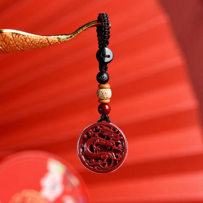 Pierres de Bouddha Zodiaque chinois Cinabre Calme Téléphone Décoration Suspendue Porte-clés Collier Pendentif