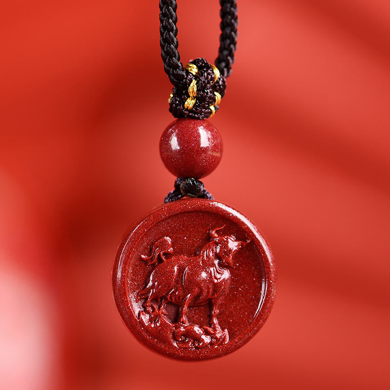 Pierres de Bouddha Zodiaque chinois Cinabre Calme Téléphone Décoration Suspendue Porte-clés Collier Pendentif
