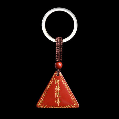 Collier pendentif calme Amitabha en pierres de Bouddha et cinabre