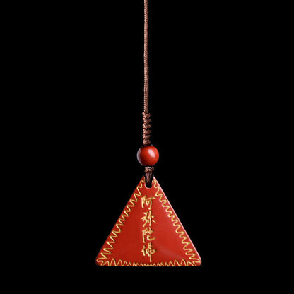 Collier pendentif calme Amitabha en pierres de Bouddha et cinabre