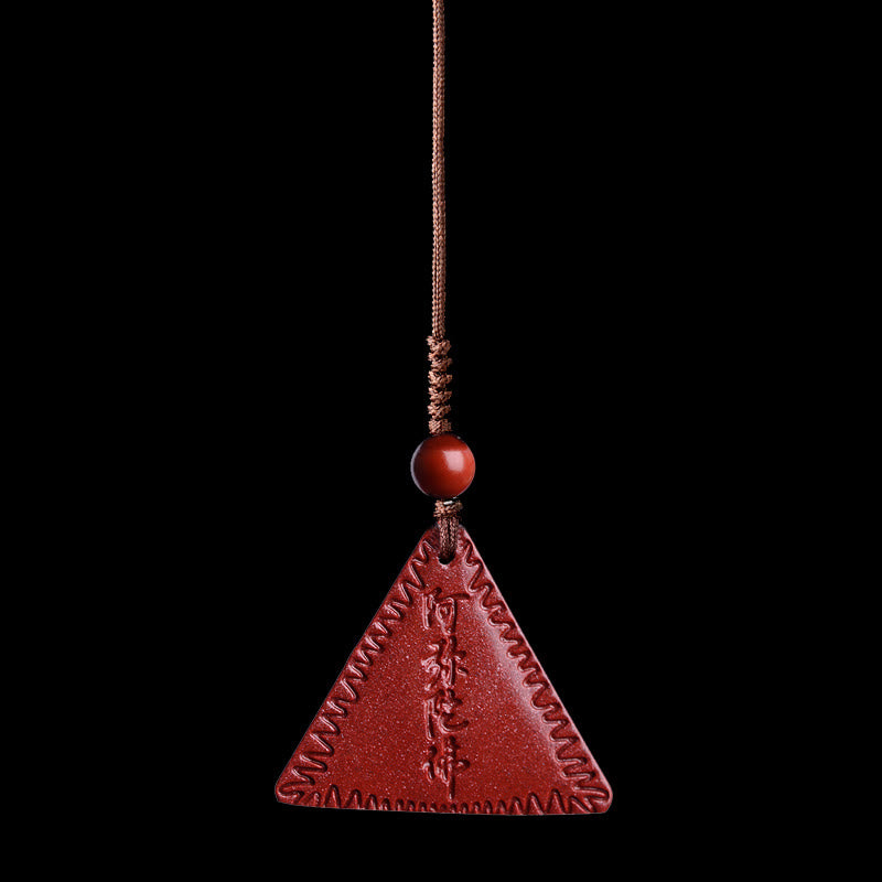 Collier pendentif calme Amitabha en pierres de Bouddha et cinabre
