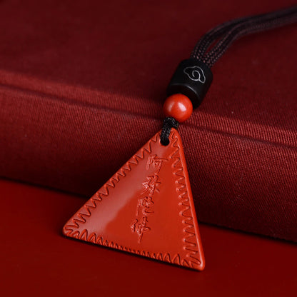 Collier pendentif calme Amitabha en pierres de Bouddha et cinabre