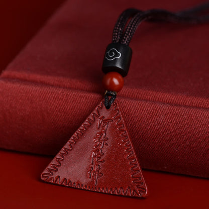 Collier pendentif calme Amitabha en pierres de Bouddha et cinabre