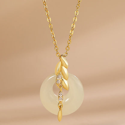 Collier avec pendentif porte-bonheur en argent sterling 925 et jade Hetian, pierres de Bouddha