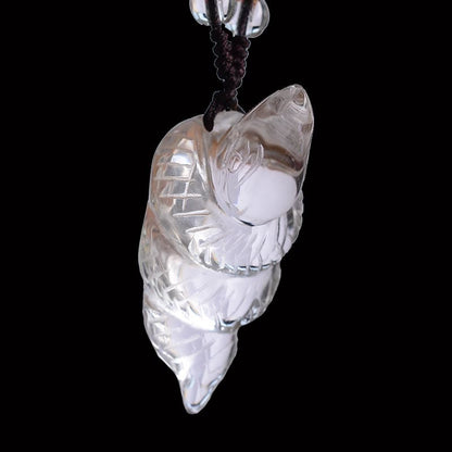 Collier pendentif de protection en cristal blanc avec pierres de Bouddha et signe du zodiaque chinois