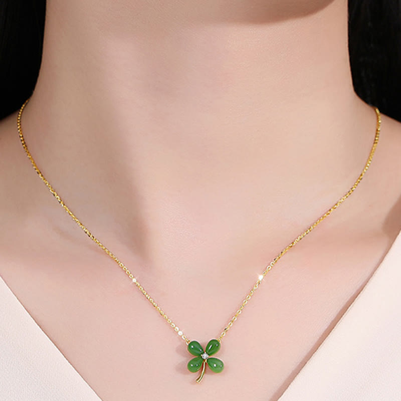 Collier avec pendentif porte-bonheur en argent sterling 925 et jade, pierres de Bouddha