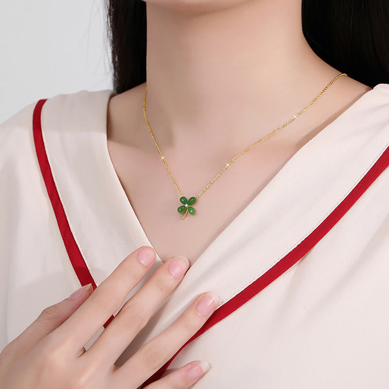 Collier avec pendentif porte-bonheur en argent sterling 925 et jade, pierres de Bouddha