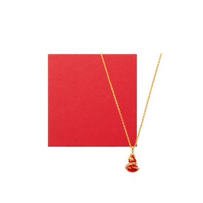 Collier et bracelet porte-bonheur en agate rouge et pierres de Bouddha, année du serpent 