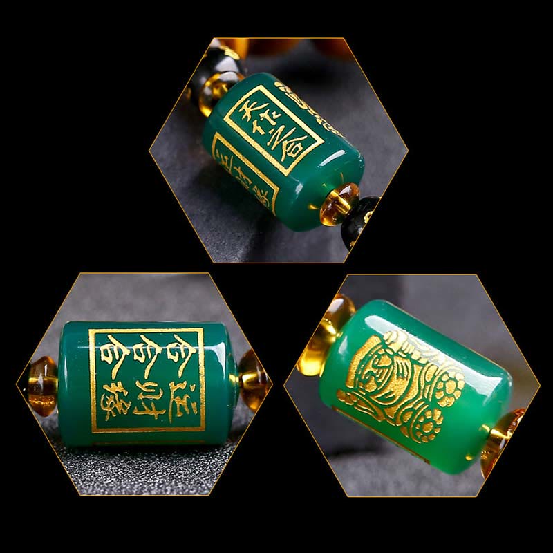 Bracelet courage en cristal blanc œil de tigre avec pierres de Bouddha et zodiaque chinois 