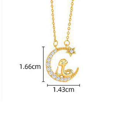Collier pendentif en argent sterling 925 avec pierres de Bouddha et serpent lunaire, bénédiction de l'année du serpent