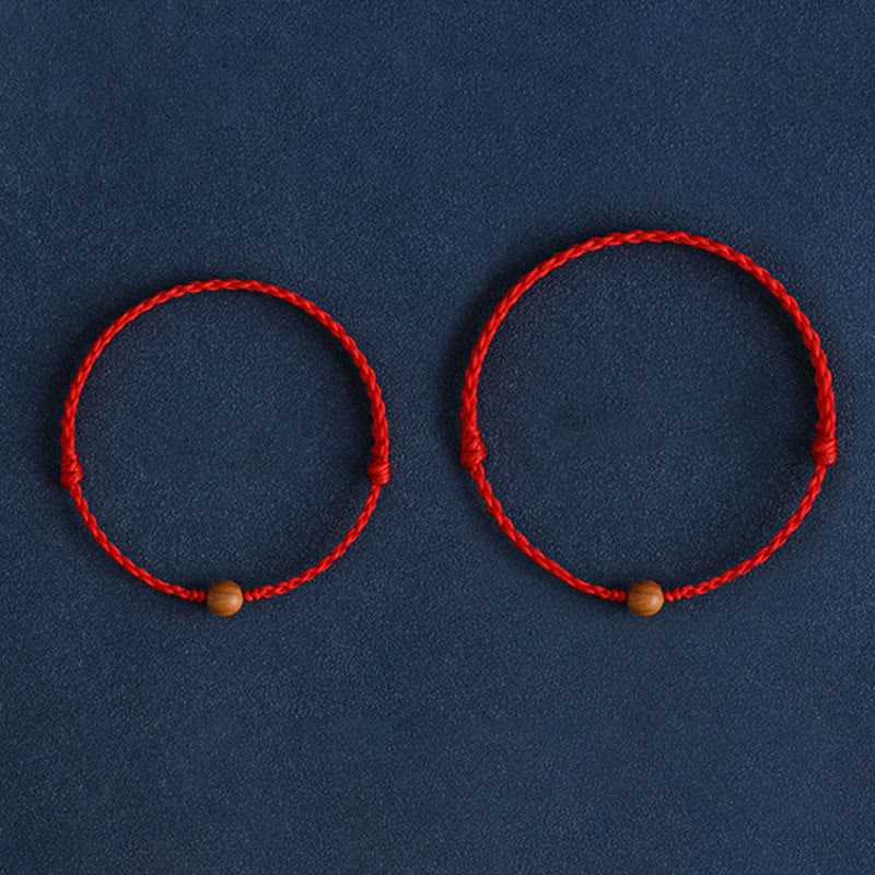 Bracelet tressé en perles de bois de pêche naturel Buddha Stones pour éloigner les mauvais esprits