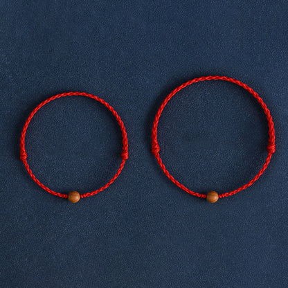 Bracelet tressé en perles de bois de pêche naturel Buddha Stones pour éloigner les mauvais esprits