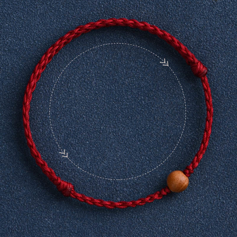 Bracelet tressé en perles de bois de pêche naturel Buddha Stones pour éloigner les mauvais esprits