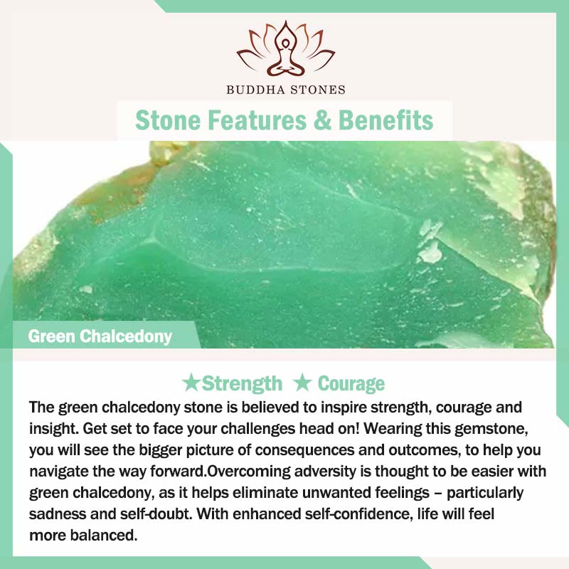 Optimistic Courage Thuja Sutchuenensis Green Chalcedony Double Wrap Bracelet