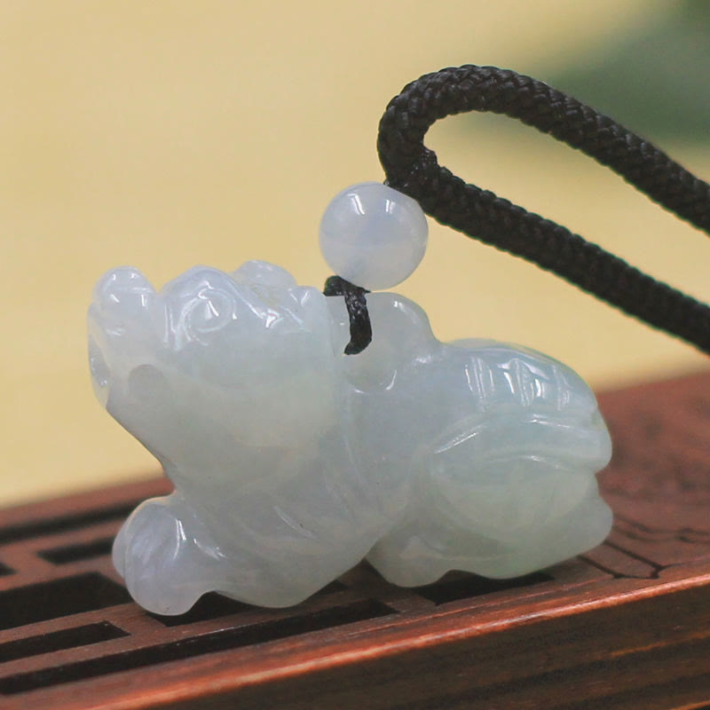 Buddha Stones Chinese Zodiac Natural Jade Luck Necklace Pendant