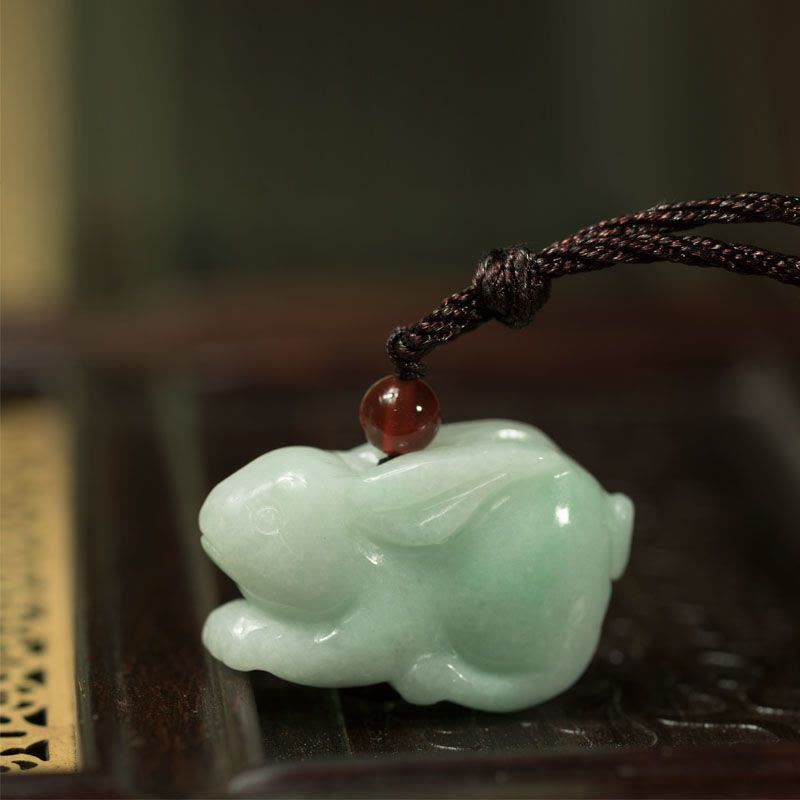 Buddha Stones Chinese Zodiac Natural Jade Luck Necklace Pendant