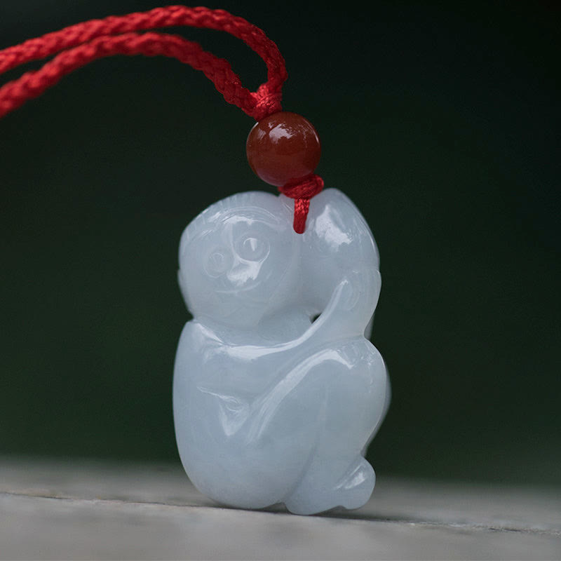 Buddha Stones Chinese Zodiac Natural Jade Luck Necklace Pendant