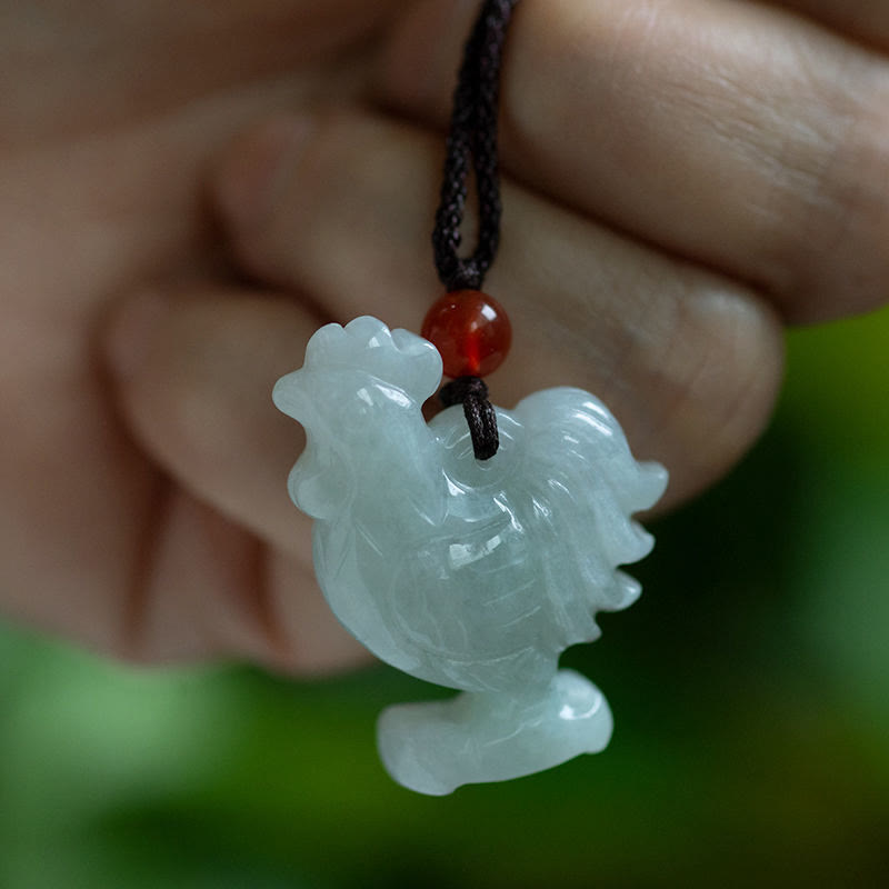 Buddha Stones Chinese Zodiac Natural Jade Luck Necklace Pendant