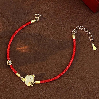 Bracelet de protection en argent sterling 925 et jade Hetian, agate rouge, année du serpent, fil rouge