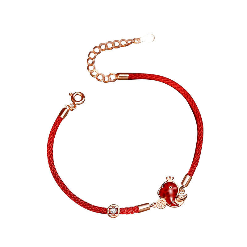 Bracelet de protection en argent sterling 925 et jade Hetian, agate rouge, année du serpent, fil rouge