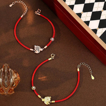 Bracelet de protection en argent sterling 925 et jade Hetian, agate rouge, année du serpent, fil rouge