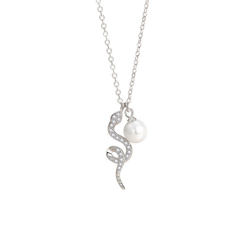 Collier avec pendentif en argent sterling 925 et perles de Bouddha, symbole de l'année du serpent et de la sincérité
