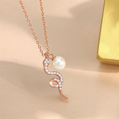 Collier avec pendentif en argent sterling 925 et perles de Bouddha, symbole de l'année du serpent et de la sincérité