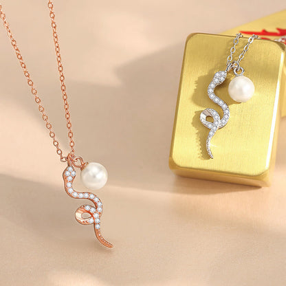 Collier avec pendentif en argent sterling 925 et perles de Bouddha, symbole de l'année du serpent et de la sincérité