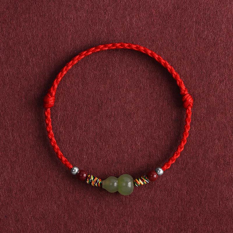 Bracelet de cheville tressé en jade naturel Hetian avec pierres de Bouddha et protection porte-bonheur