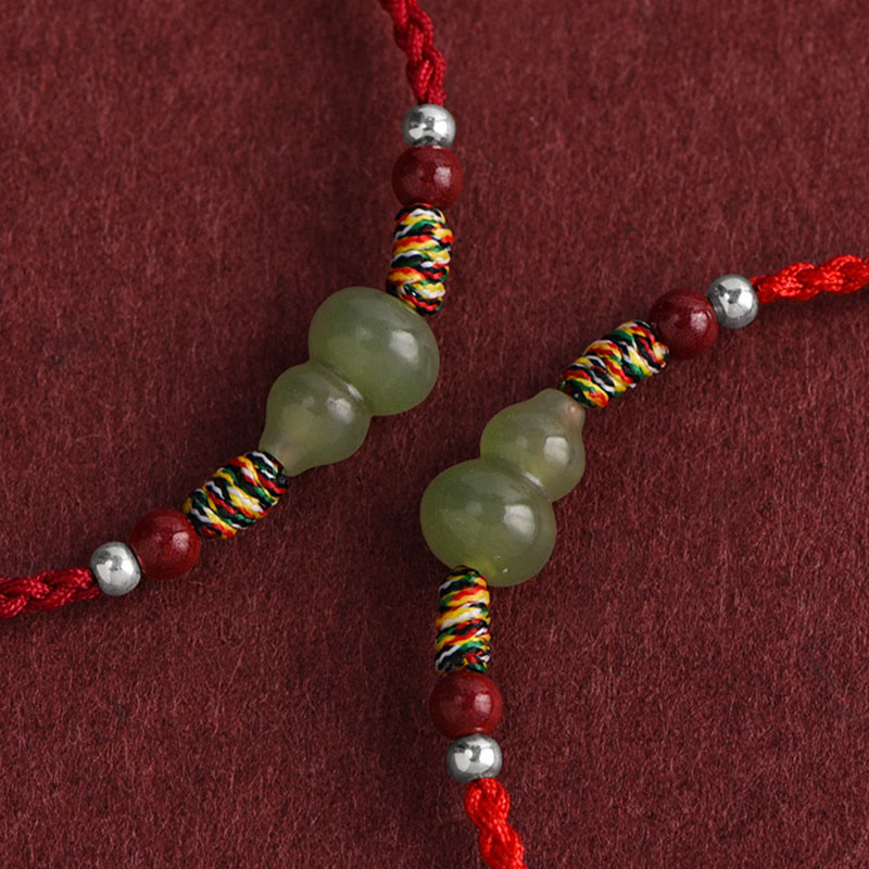 Bracelet de cheville tressé en jade naturel Hetian avec pierres de Bouddha et protection porte-bonheur