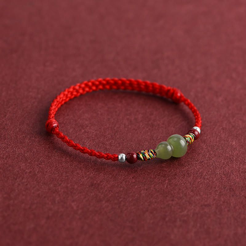 Bracelet de cheville tressé en jade naturel Hetian avec pierres de Bouddha et protection porte-bonheur
