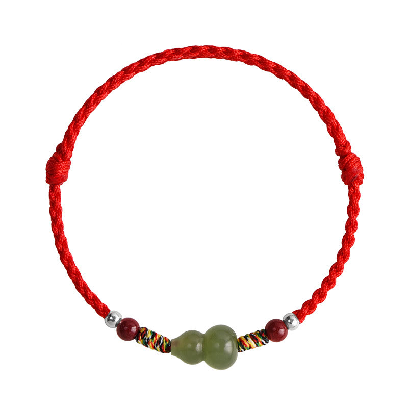 Bracelet de cheville tressé en jade naturel Hetian avec pierres de Bouddha et protection porte-bonheur