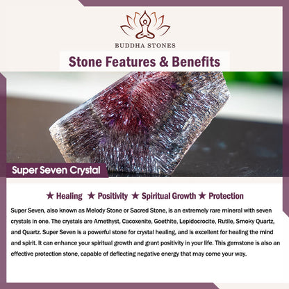 Bracelet de positivité œil de tigre en obsidienne et topaze en cristal Super Seven de Buddha Stones 