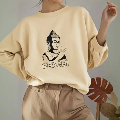 Buddha Stones Peace Fleece Lined Sweatshirt BS