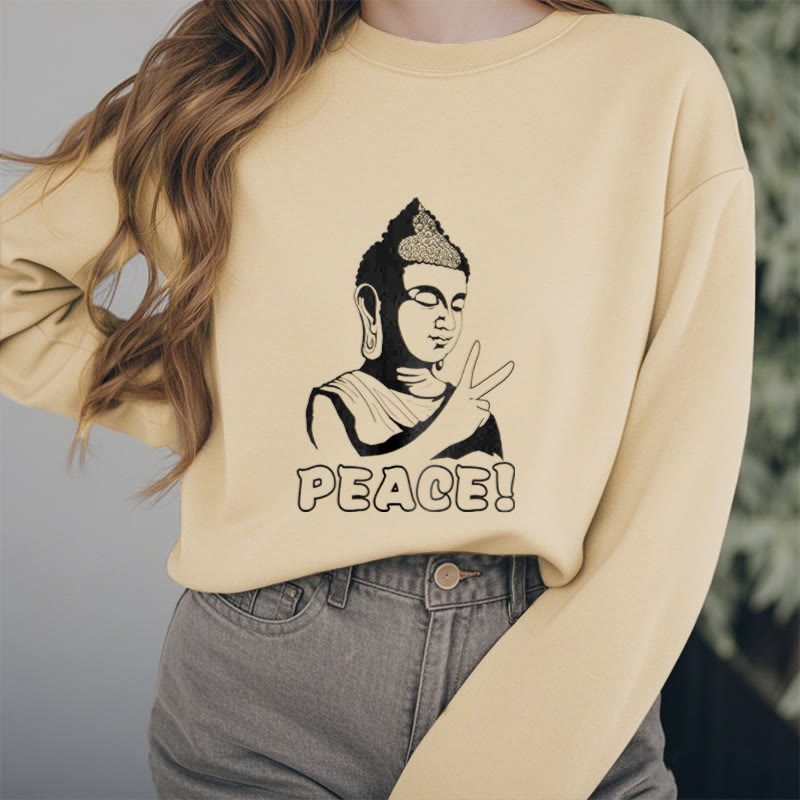 Buddha Stones Peace Fleece Lined Sweatshirt