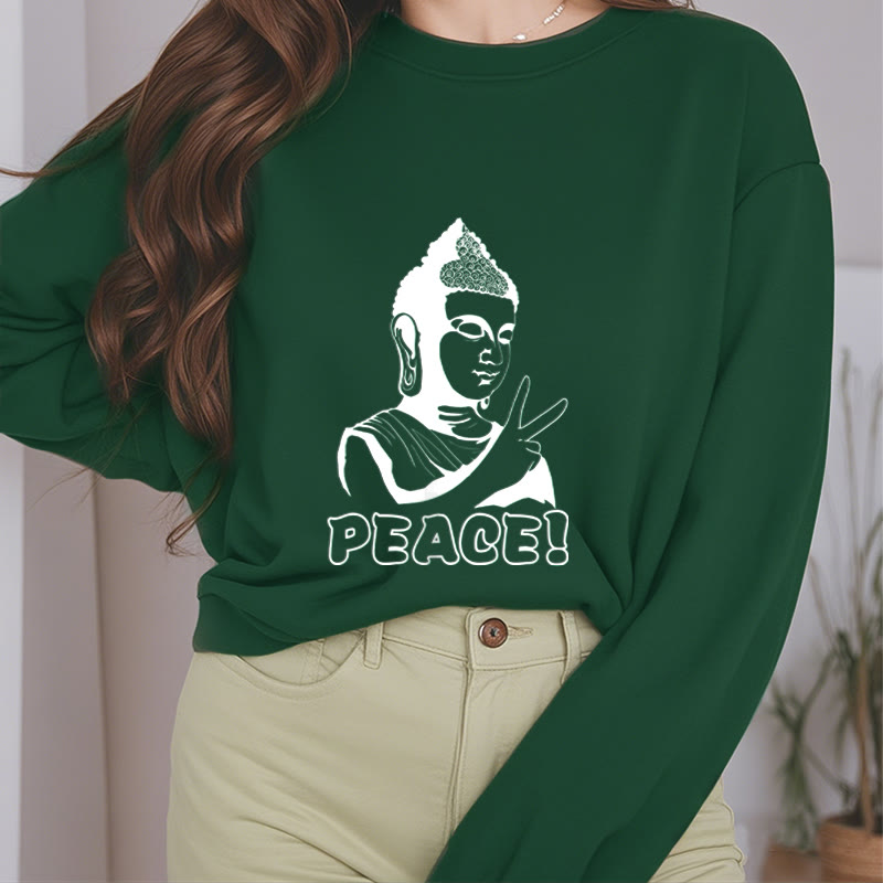 Buddha Stones Peace Fleece Lined Sweatshirt