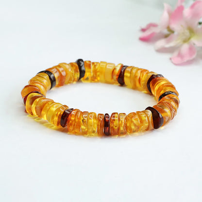 Bracelet de confiance avec boucle en ambre et pierres de Bouddha 