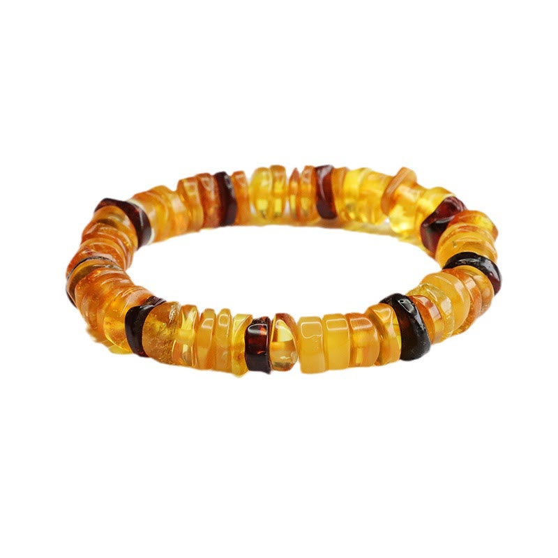 Bracelet de confiance avec boucle en ambre et pierres de Bouddha 