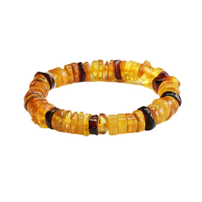 Bracelet de confiance avec boucle en ambre et pierres de Bouddha 
