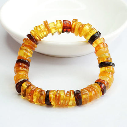 Bracelet de confiance avec boucle en ambre et pierres de Bouddha 