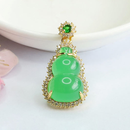 Pendentif en calcédoine verte Buddha Stones