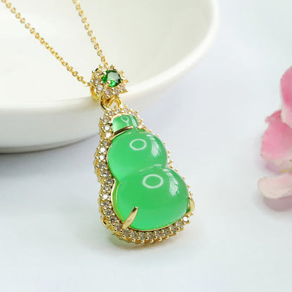 Pendentif en calcédoine verte Buddha Stones