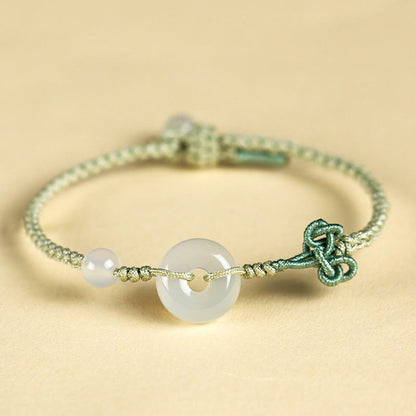 Bracelet porte-bonheur en pierres de Bouddha, jaspe rouge, quartz rose, diverses roches naturelles, boucle de paix, nœud