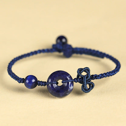 Bracelet porte-bonheur en pierres de Bouddha, jaspe rouge, quartz rose, diverses roches naturelles, boucle de paix, nœud
