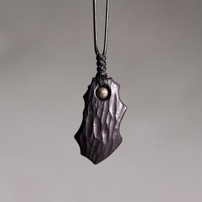 Collier pendentif en perles de cuivre irrégulières en bois d'ébène et obsidienne, pierres de Bouddha, paix et calme 