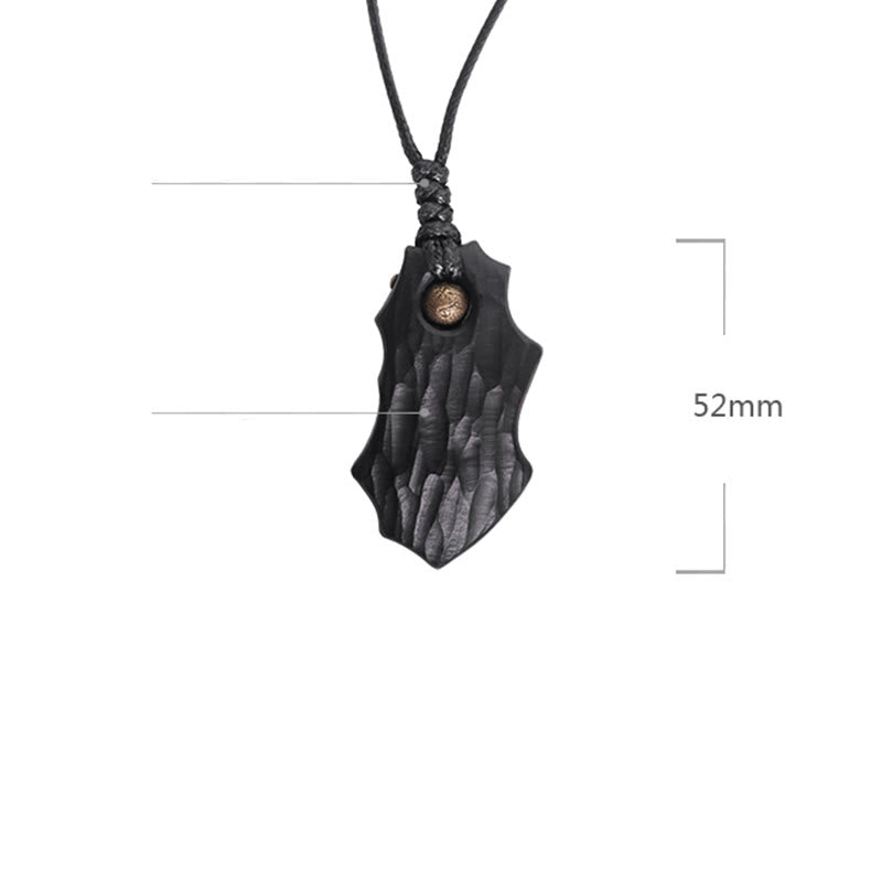 Collier pendentif en perles de cuivre irrégulières en bois d'ébène et obsidienne, pierres de Bouddha, paix et calme 